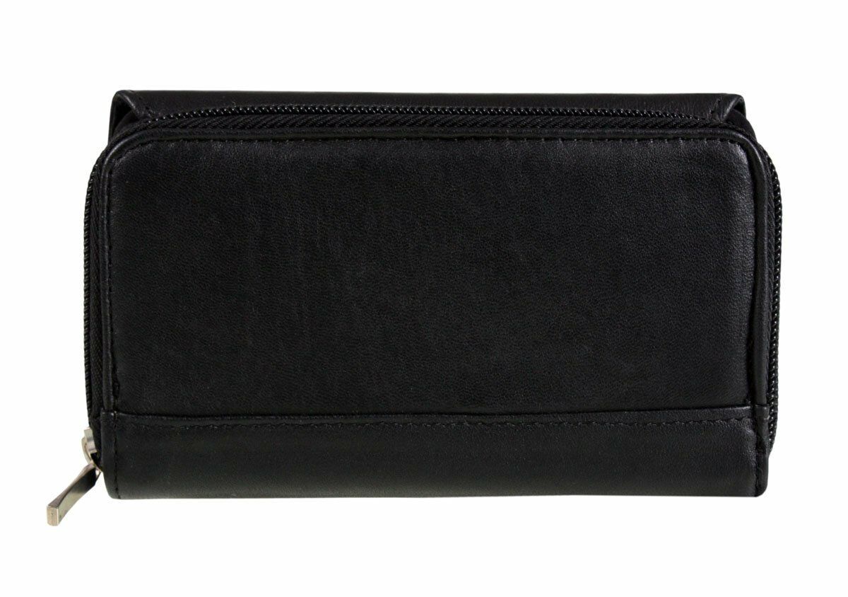 Black Leather Purse High Quality credit cards coin section wallet ...